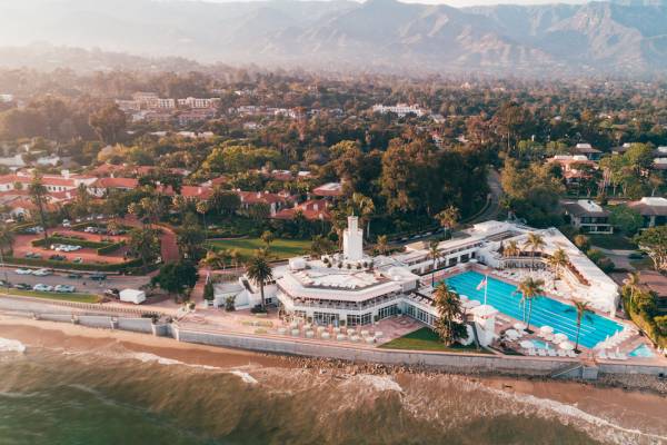 Aerial of Montecito, California 