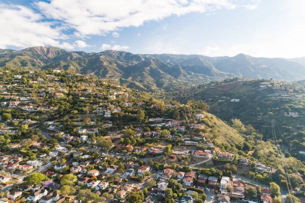 Aerial of Santa Barbara, California