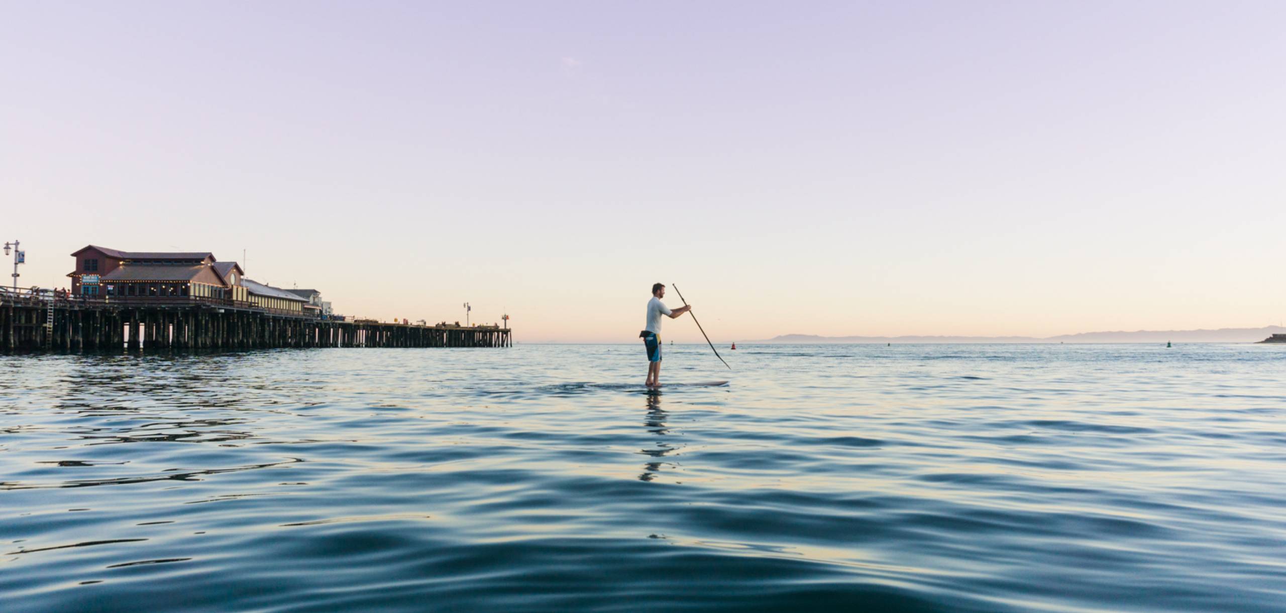 Pattleboarder in Santa Barbara, California