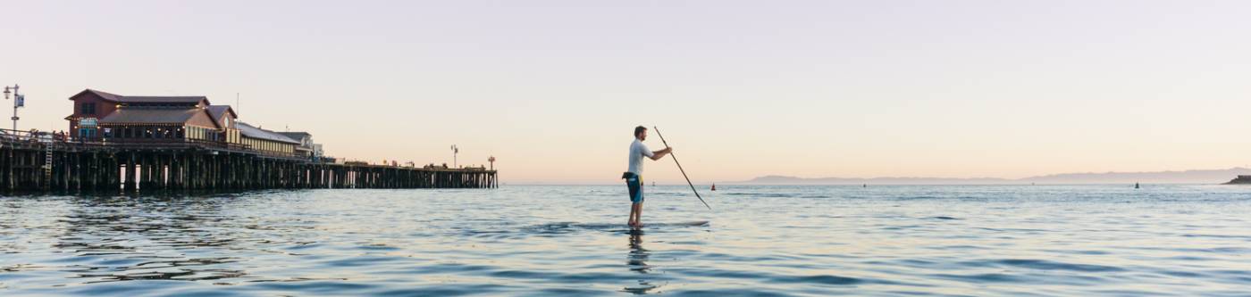 Pattleboarder in Santa Barbara, California